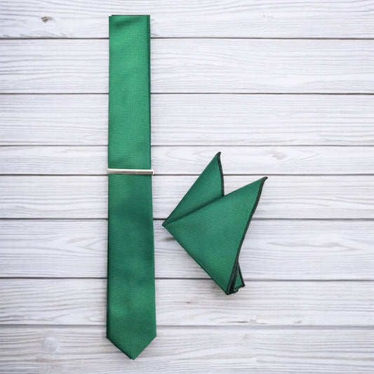 Grass Green  with Darker Lines- Istanbul Fashion Slim Tie, Textured Fabric