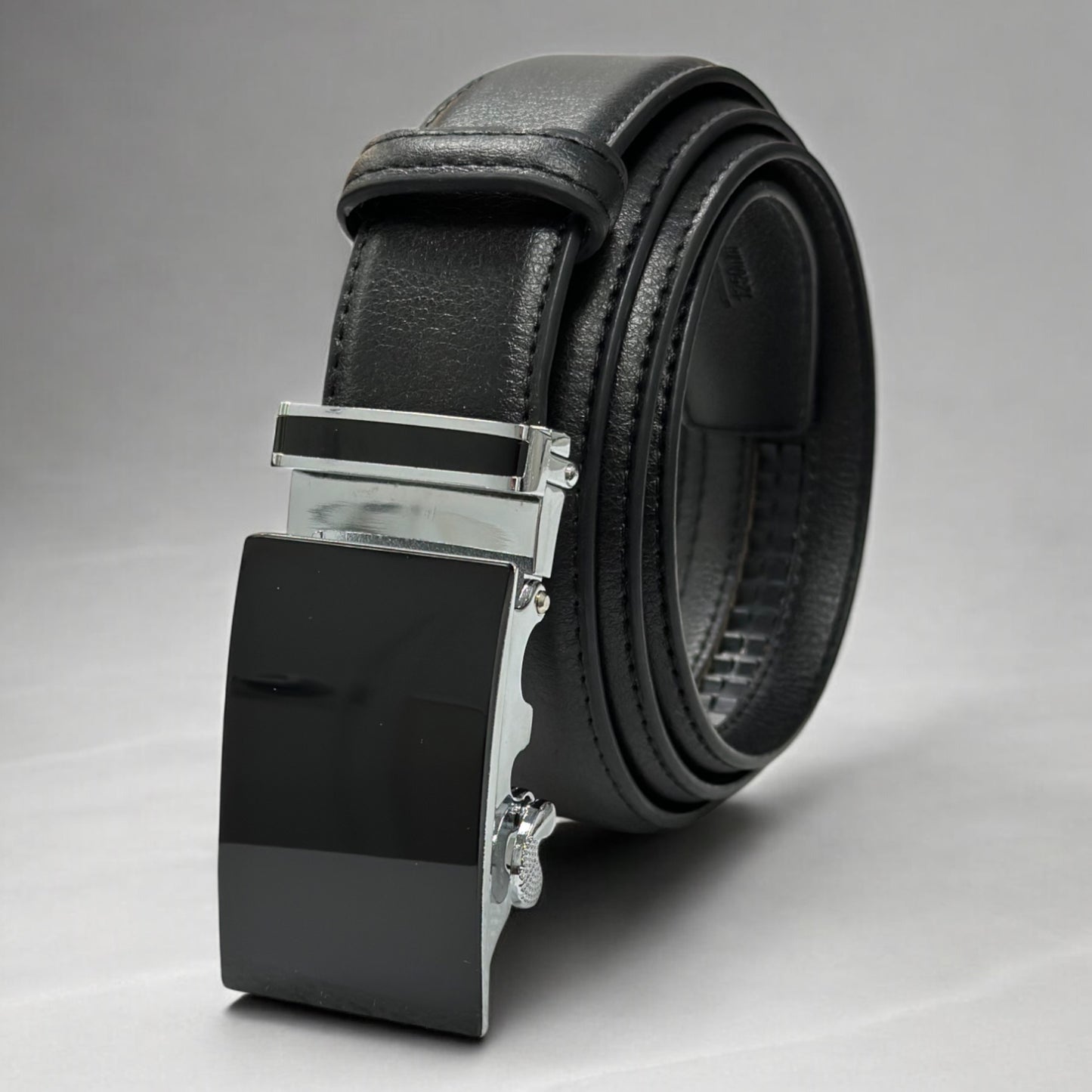 Black Matte Leather with Shiny Black Buckle - 7