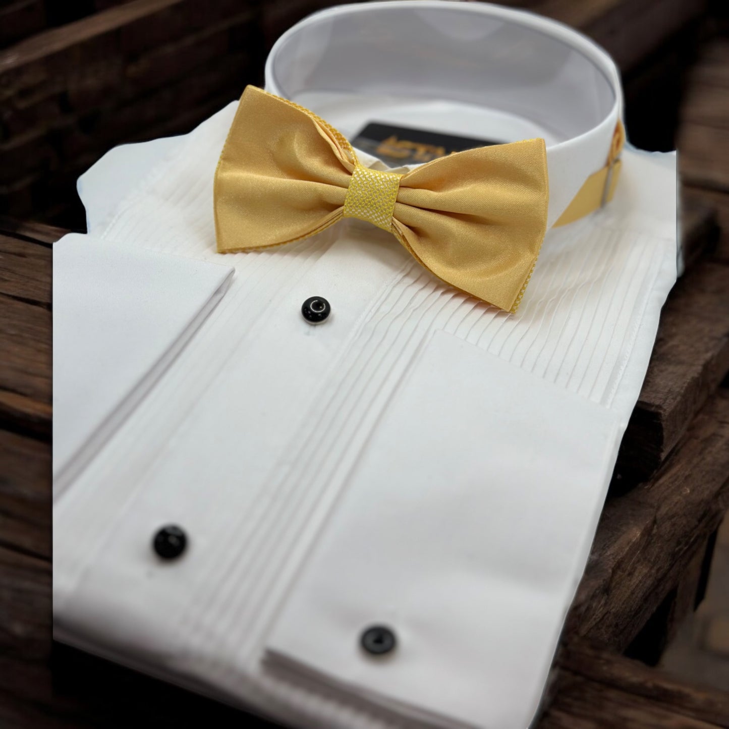 Light Yellow Tie with Adjustable Strap -Reversible