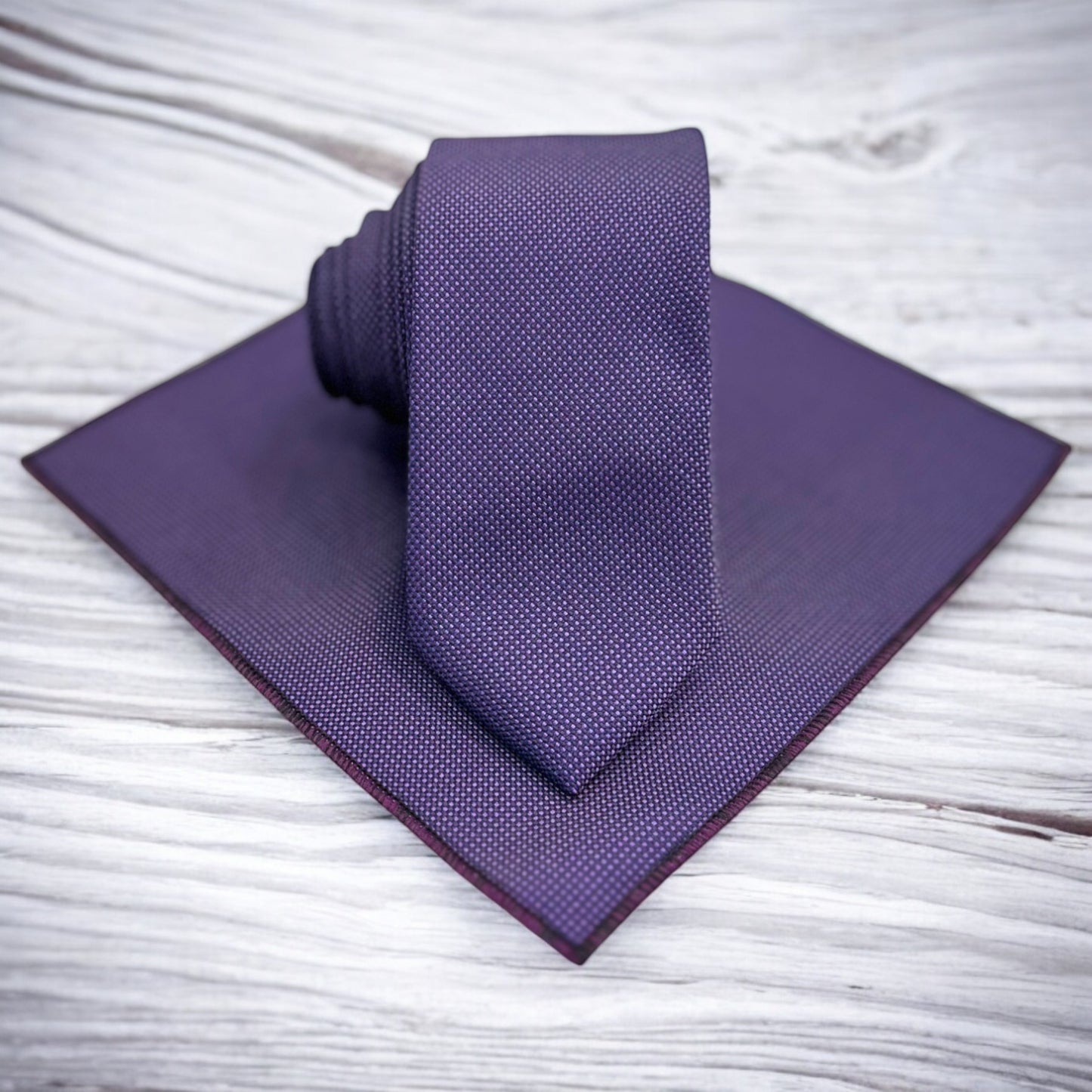 Dark Plum Purple with Lighter Dots Istanbul Fashion Slim Tie, Textured Fabric