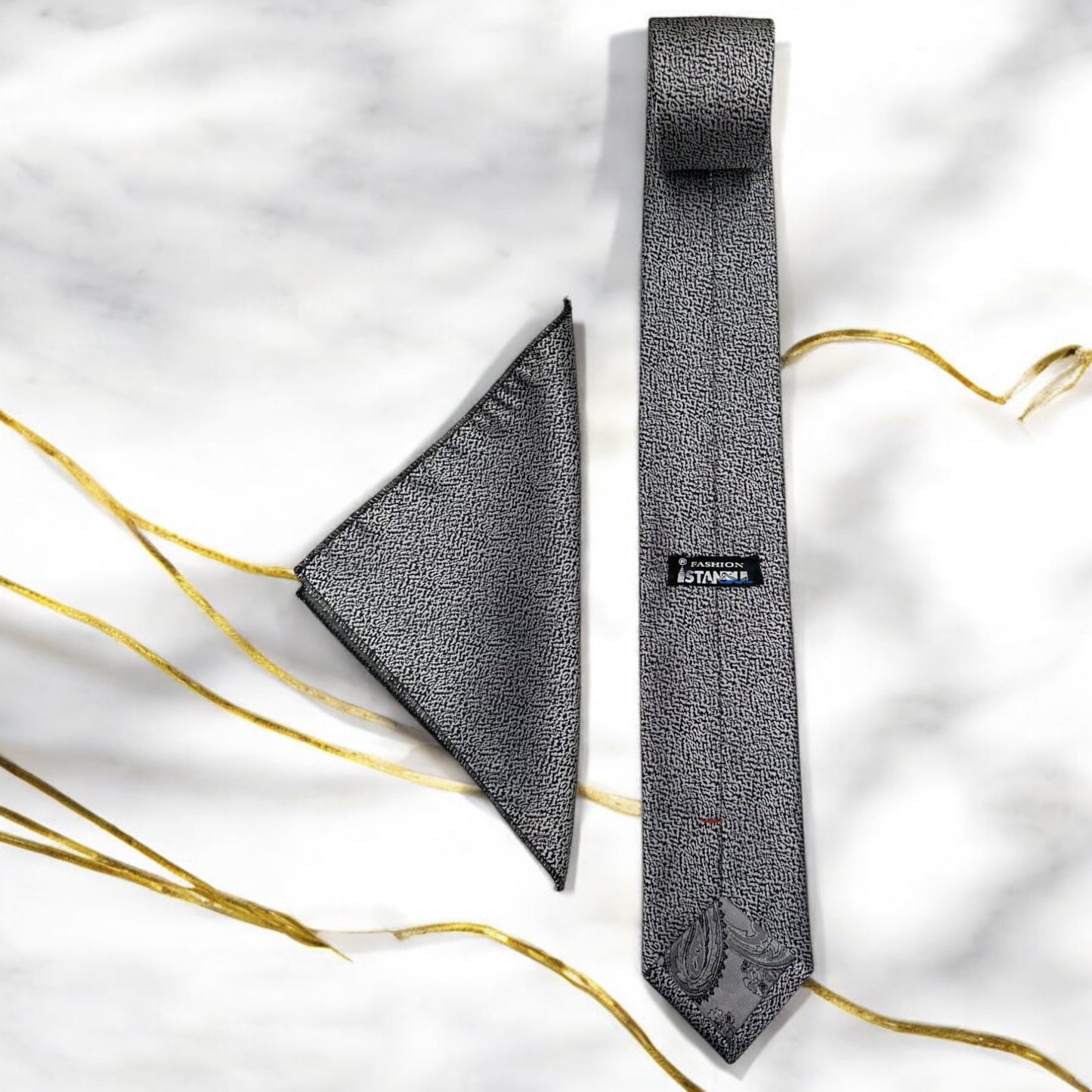 Doted Silver and Black - Istanbul Fashion Tie - Classic Wide