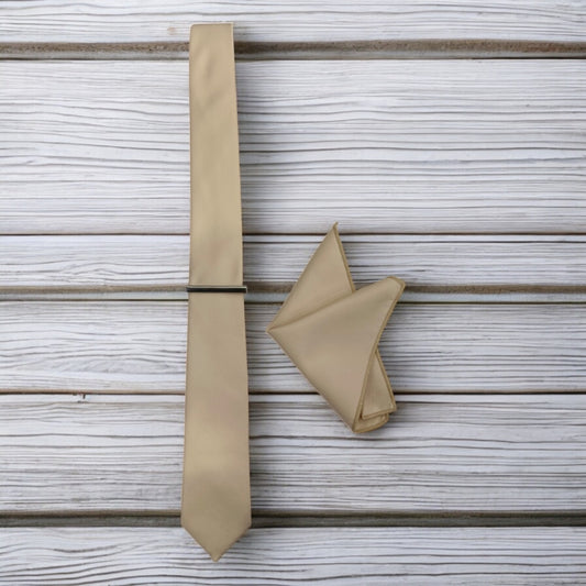 Creamy White  - Istanbul Fashion Slim Tie, Plain Satin