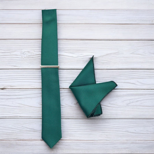 Dark Green  with Darker Lines- Istanbul Fashion Slim Tie, Textured Fabric