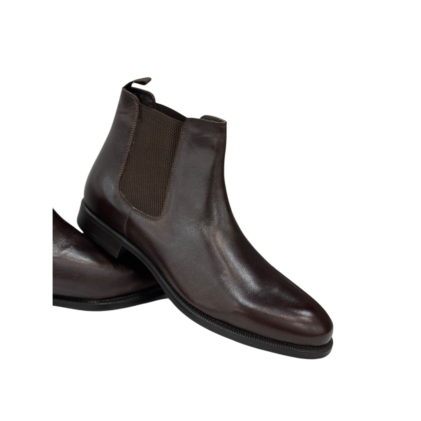 Chocolate Brown-Ankle Boots-Made with Highest Quality Leather-Detailed sides-77 B7158