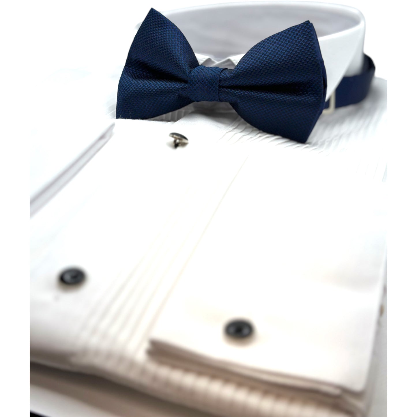Fashionable  Navy Tie with Adjustable Strap - Reversible