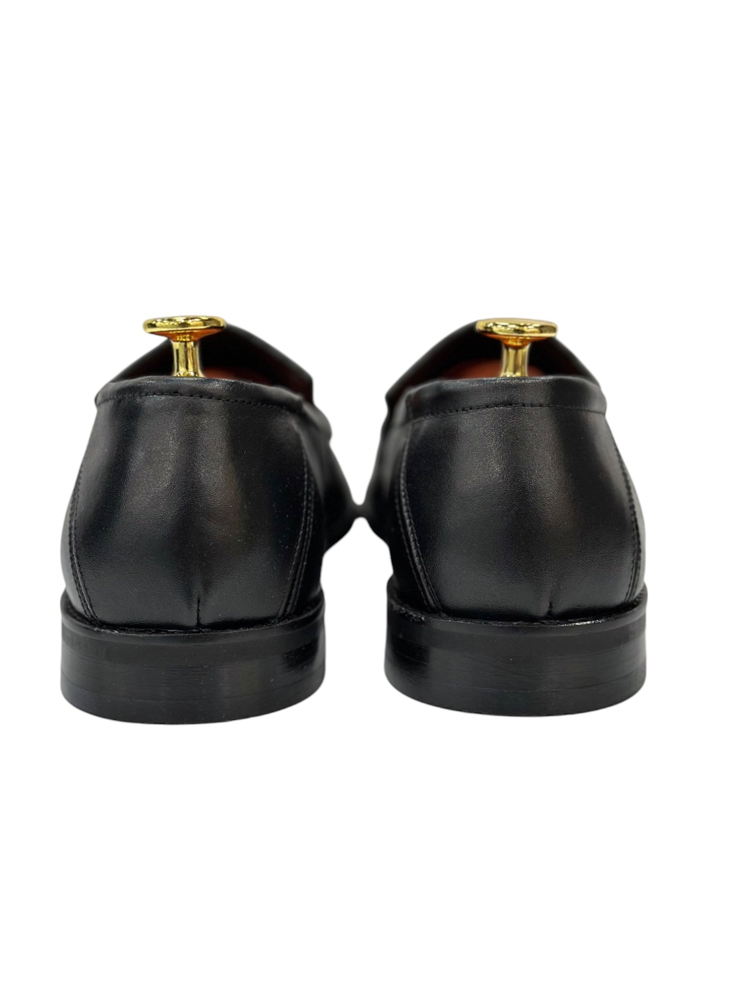 Black Istanbul Fashion by Raad Red Bottom Shoes With Unique Matte Leather and Chrome Finish Metal-901