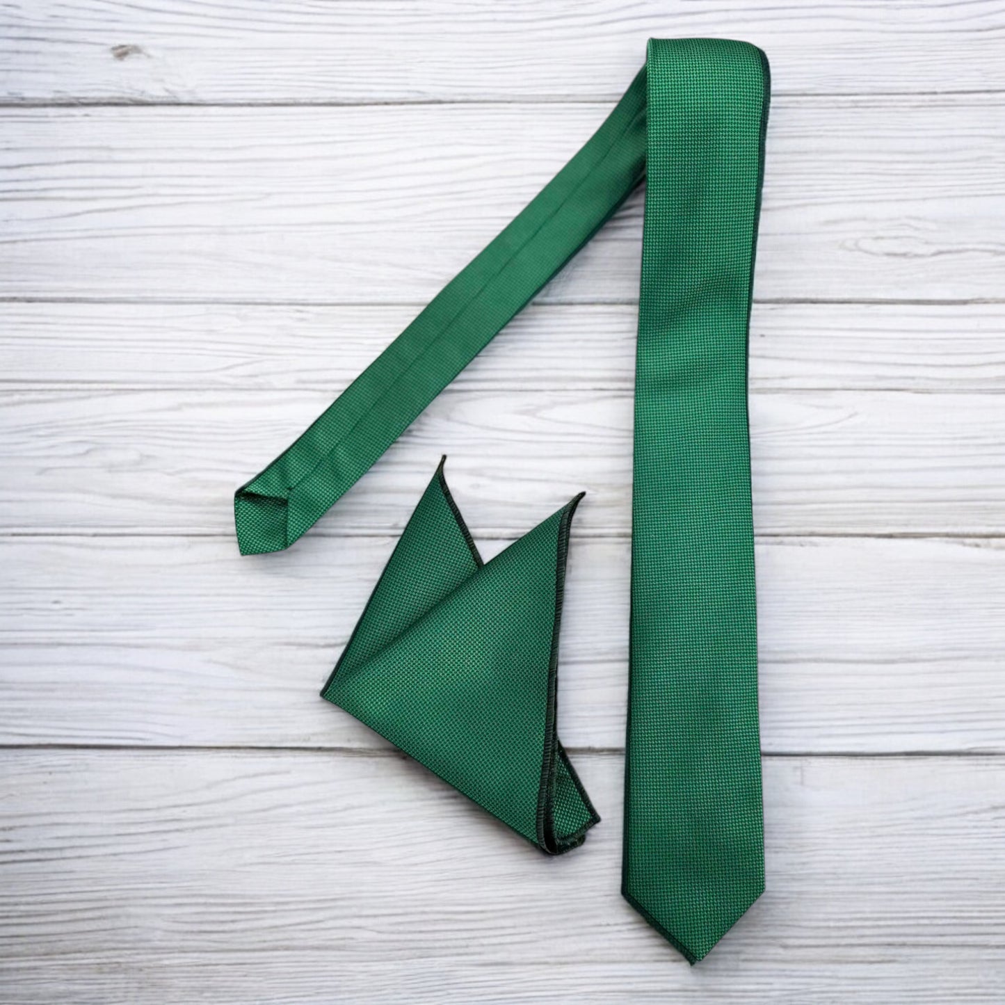 Grass Green  with Darker Lines- Istanbul Fashion Slim Tie, Textured Fabric