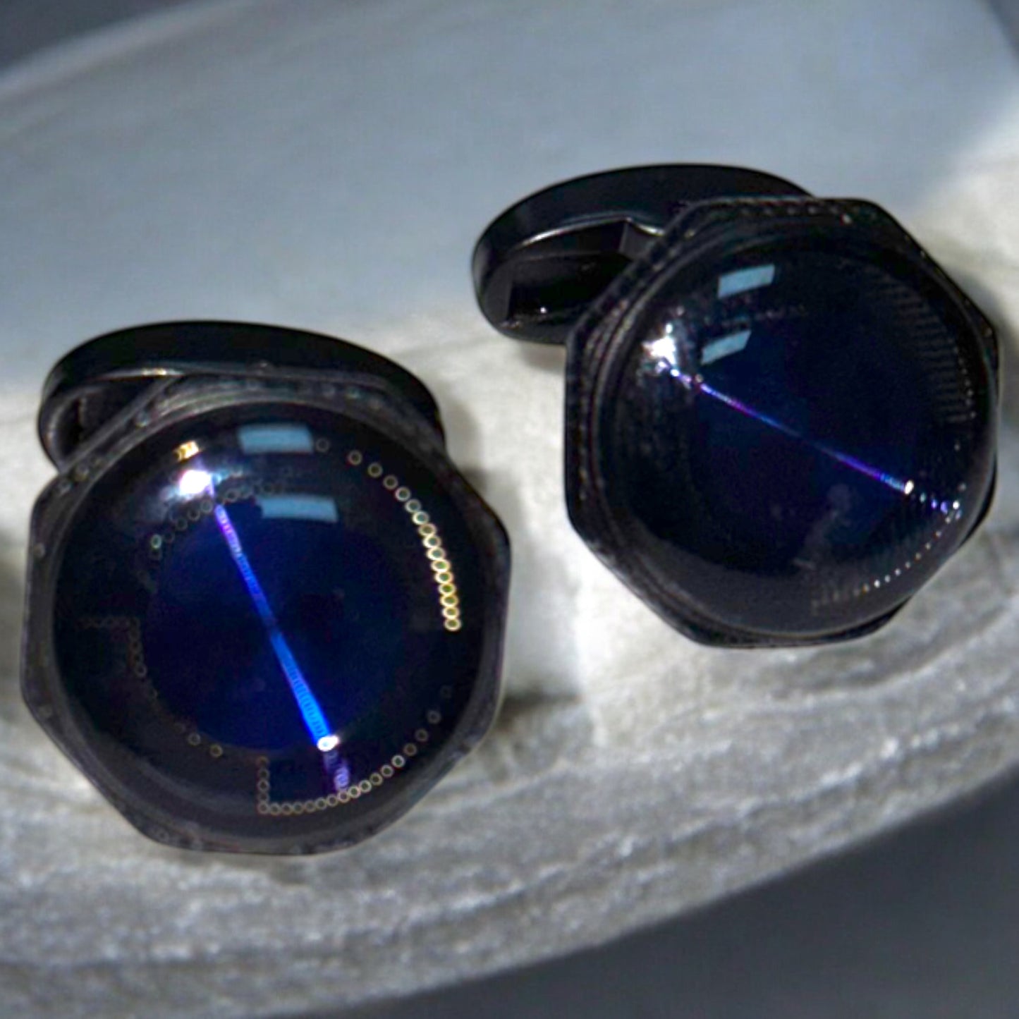 Elegant Combination of Black and Royal Blue  Istanbul Fashion Cufflinks - 36