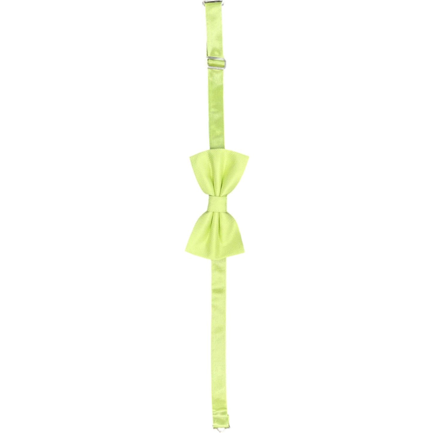 Light Lemmon Green Satin Tie with Adjustable Strap - Reversible