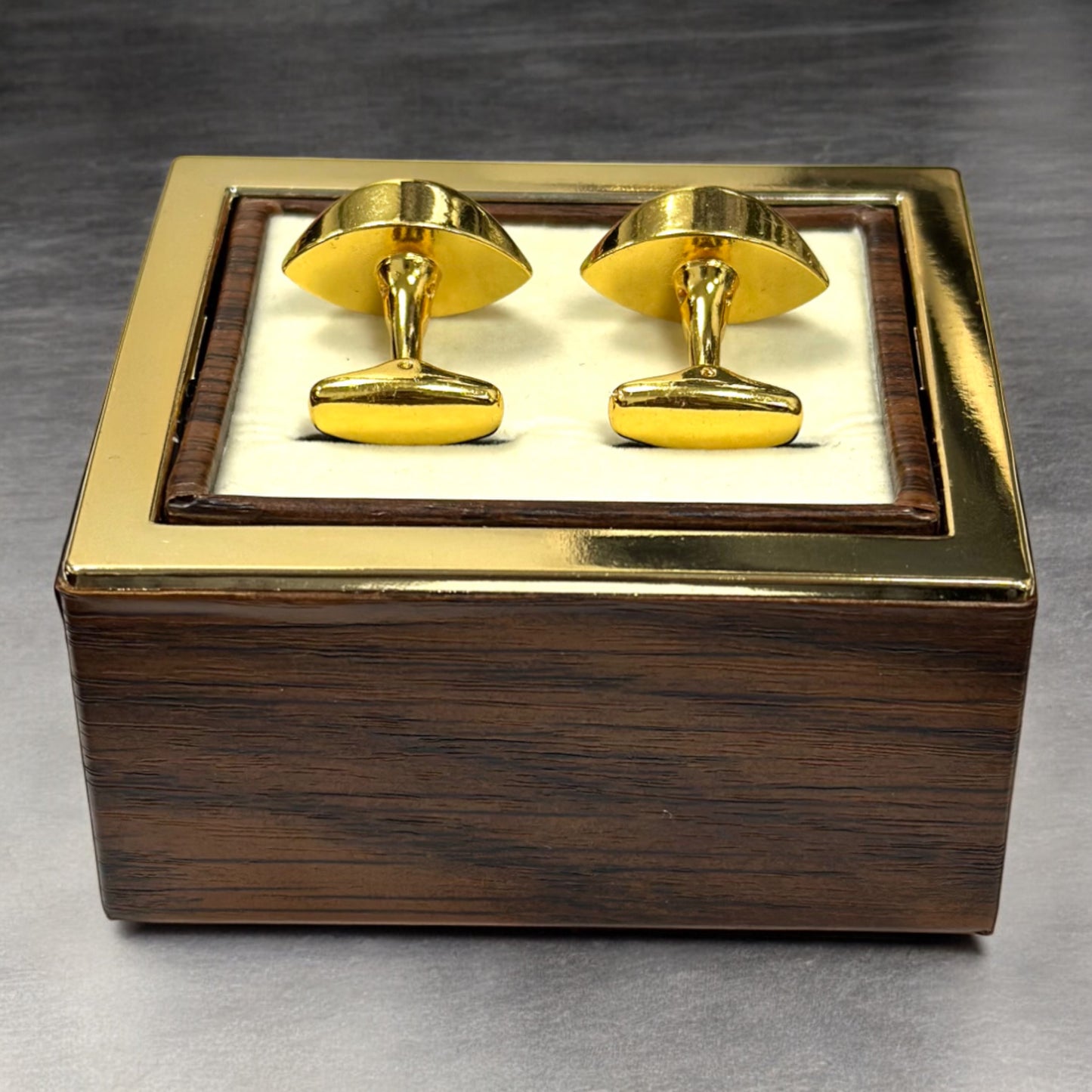 Elegant Tear Shaped Gold with Orange Jewel  - Istanbul Fashion Cufflinks - 76