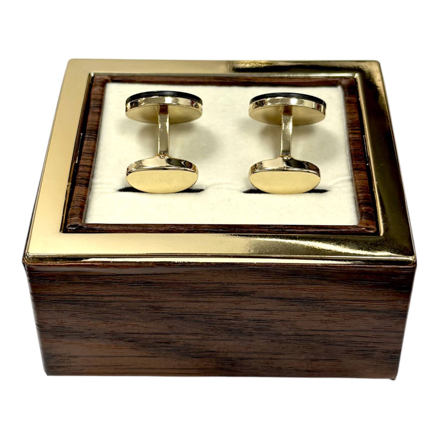 Round Matte Black with Gold Details - Istanbul Fashion Cufflinks -57
