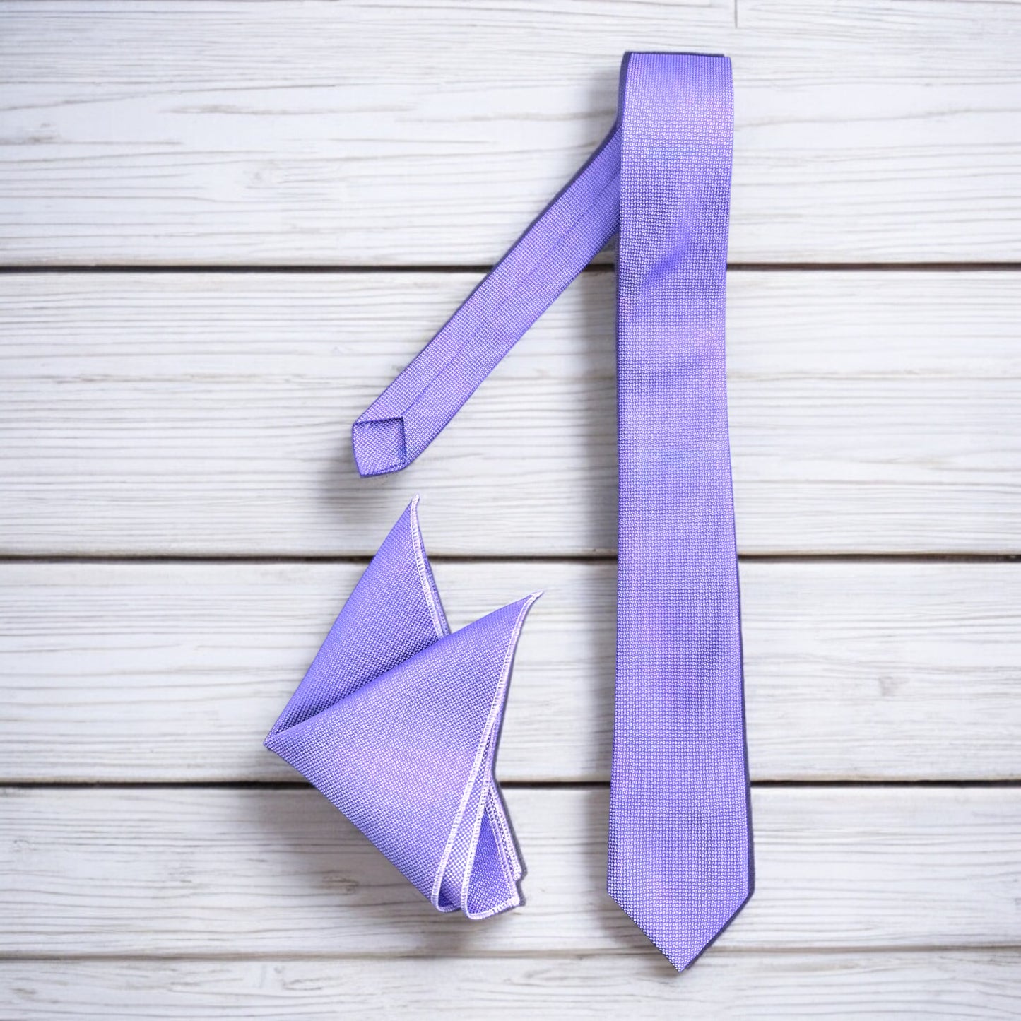 Lavender with Silver Lines - Istanbul Fashion Slim Tie, Textured Fabric