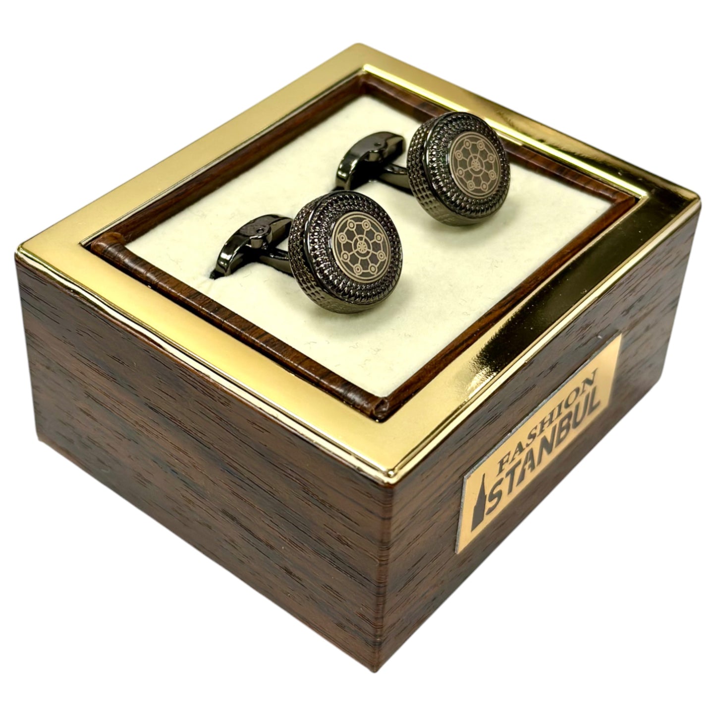 Elegant Detailing of Silver, Champagne and Chrome- Istanbul Fashion Cufflinks - 37