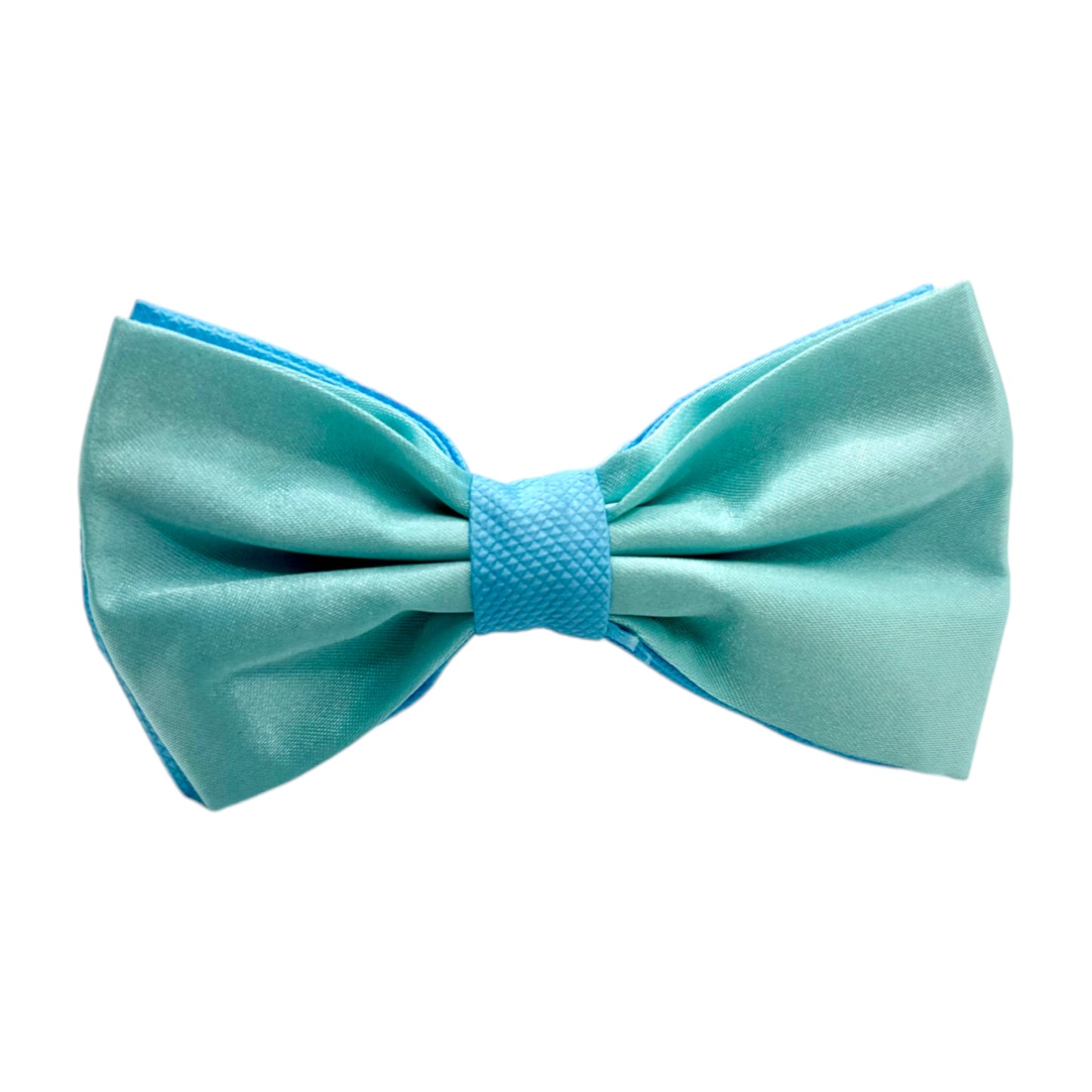 Sky Blue Two Toned  Tie with Adjustable Strap-Reversible Model Silky and Textured Fabric