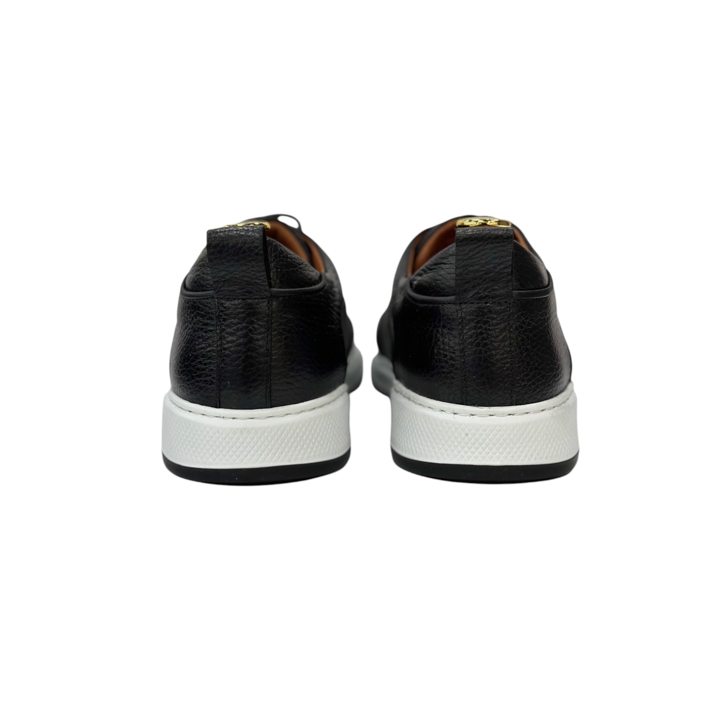 Black-White Sneakers_Shiny Finish-Black Lace-Luxury Interior and exterior Leather-165-020