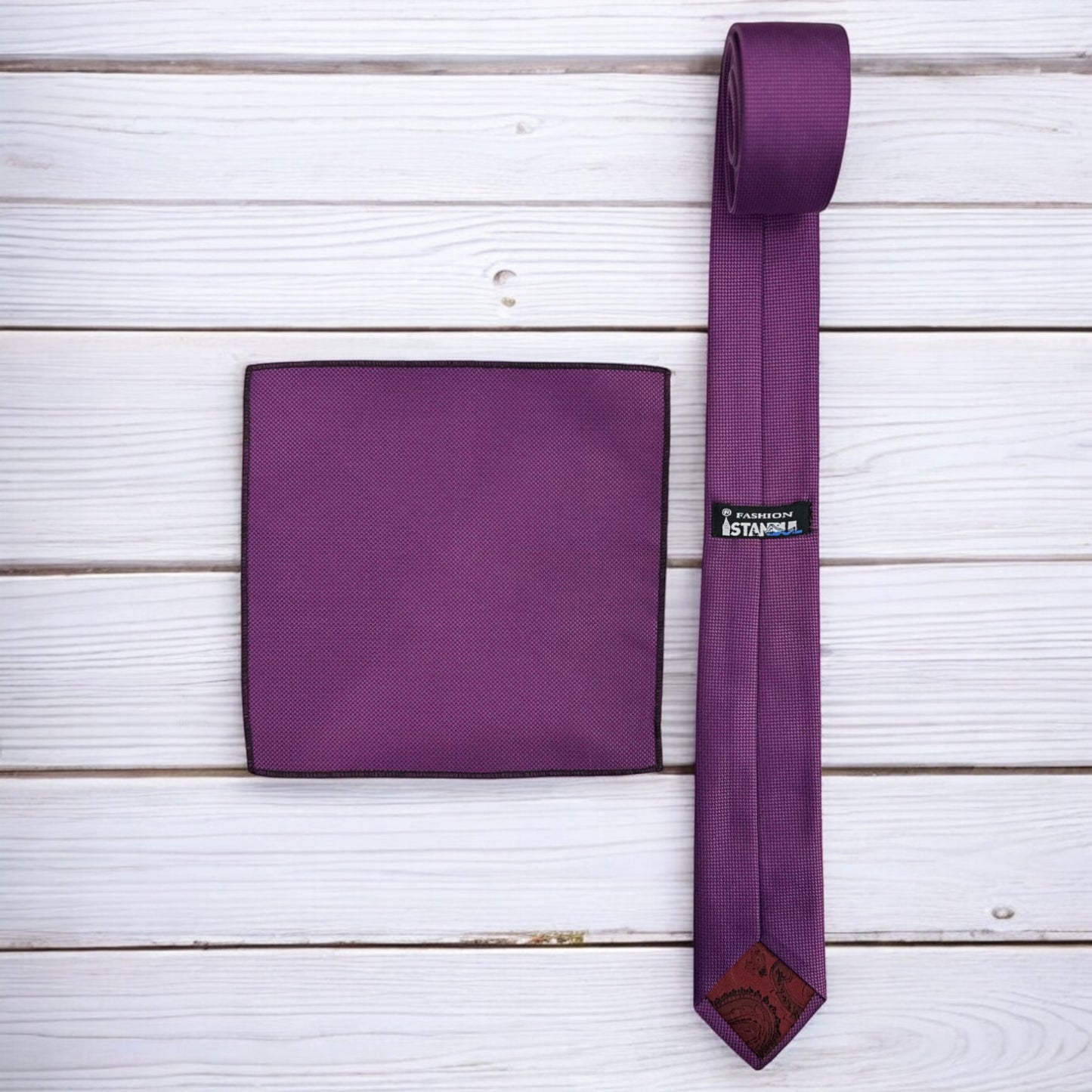 Violet Purple Istanbul Fashion Slim Tie, Textured Fabric