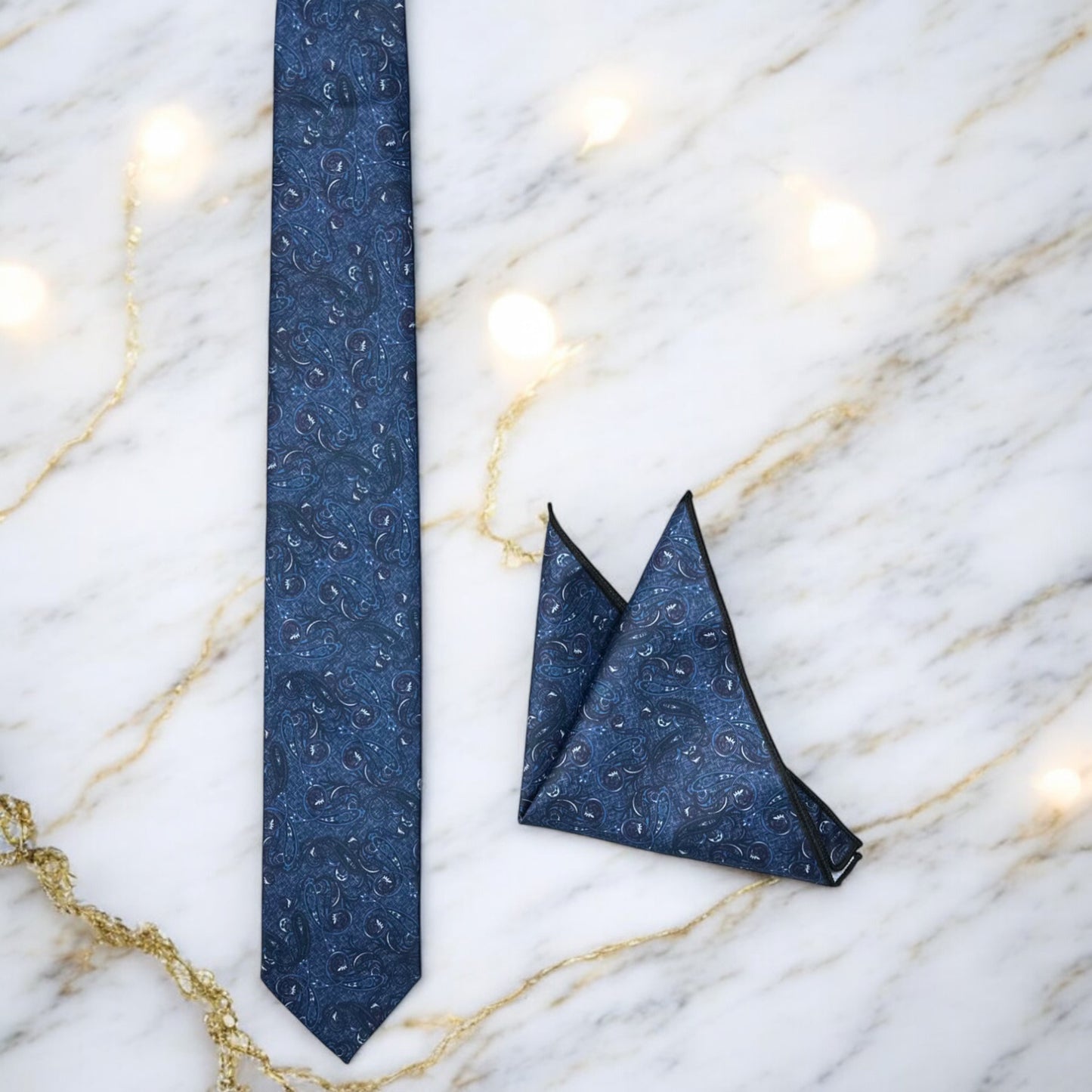 Blue Shades Circle Pattern - Istanbul Fashion Tie - Classic Wide