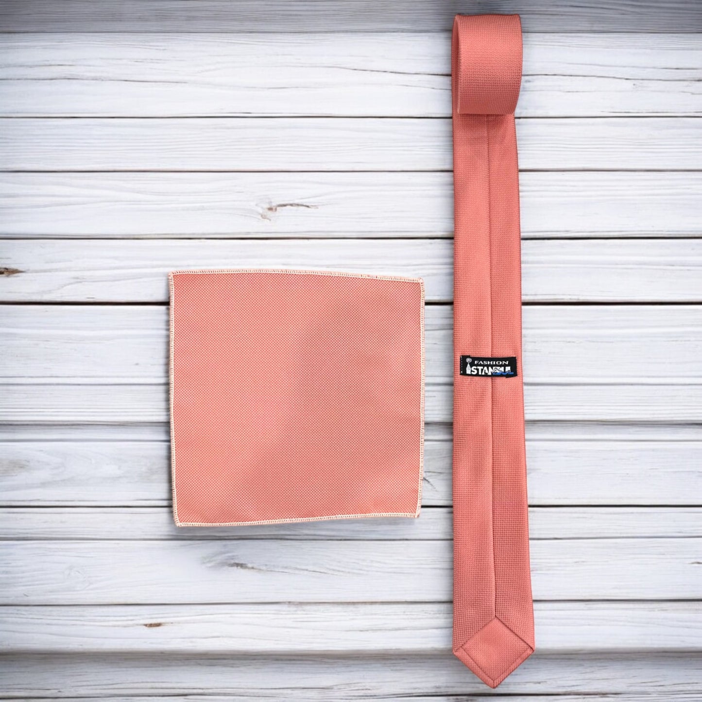 Pure Peach - Istanbul Fashion  Tie, Textured Fabric