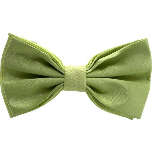 Light Lemmon Green Satin Tie with Adjustable Strap - Reversible