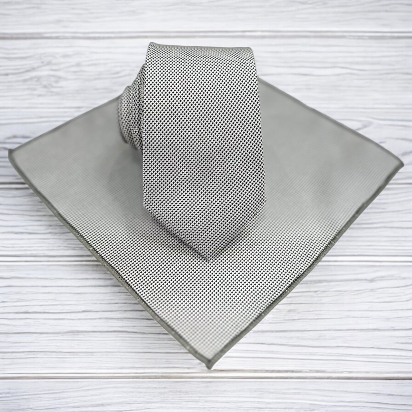 Lightest Gray with Dark Dots Istanbul Fashion Slim Tie, Textured Fabric