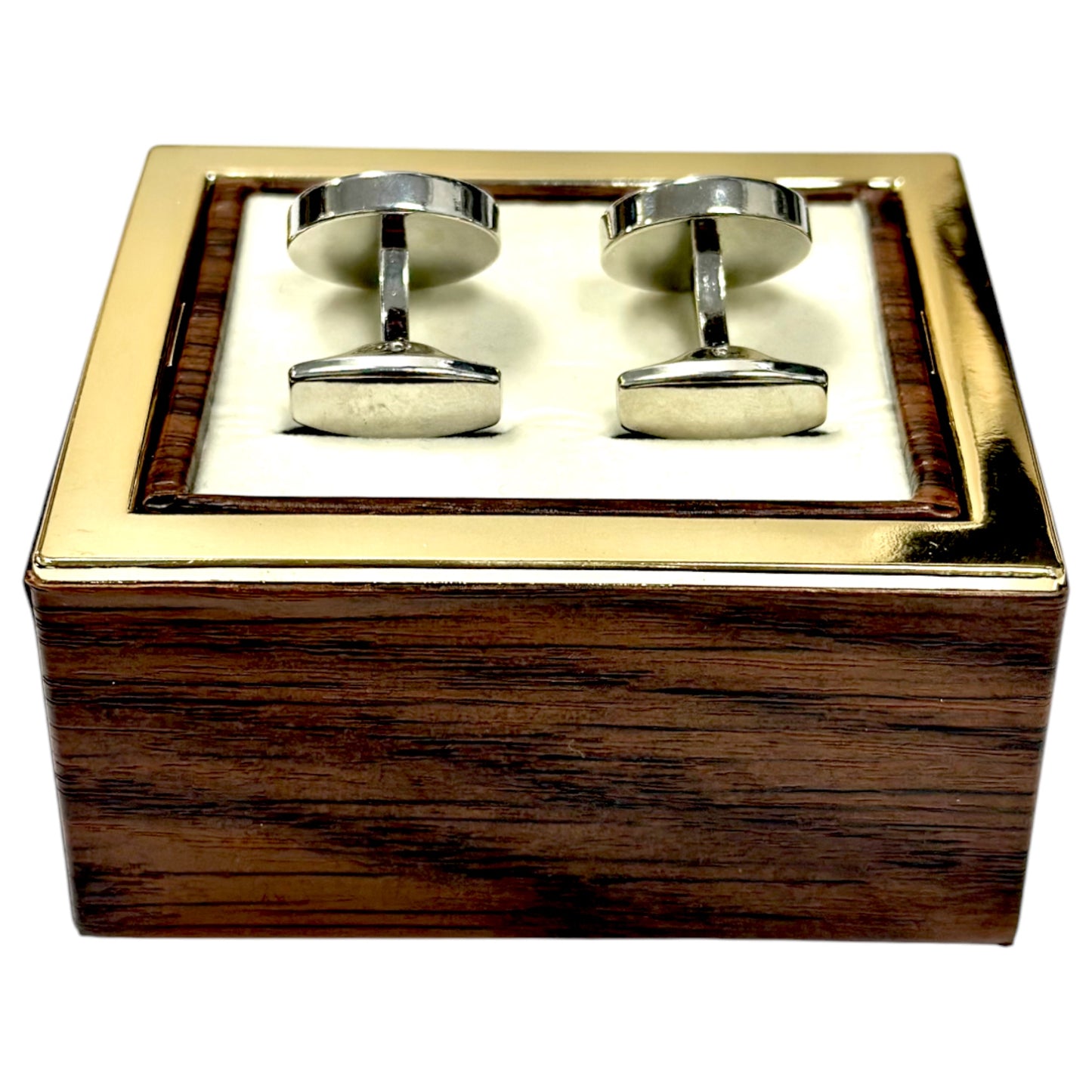 Silver  Black Round  Istanbul Fashion Cufflinks  Detailed with, Shiny Silver 34