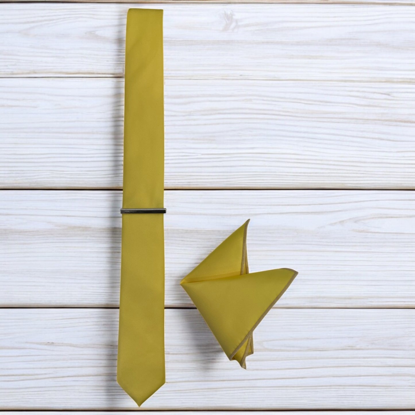Bright Yellow - Istanbul Fashion Slim Tie, Plain Satin