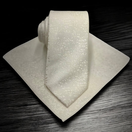 Creamy White with Shiny Drops -Istanbul Fashion  Tie - Classic Wide