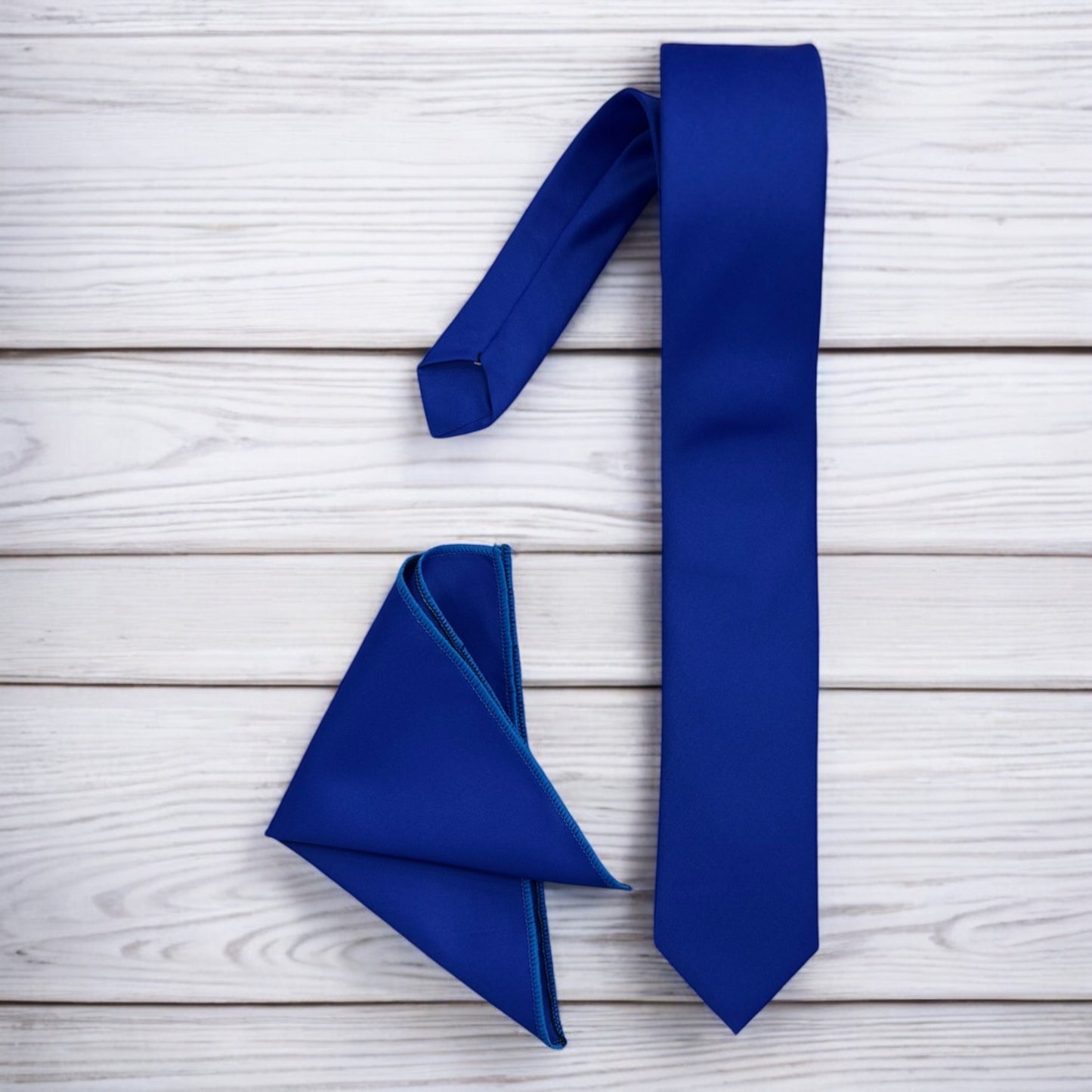 Royal Blue - Istanbul Fashion Slim Tie, Plain Satin