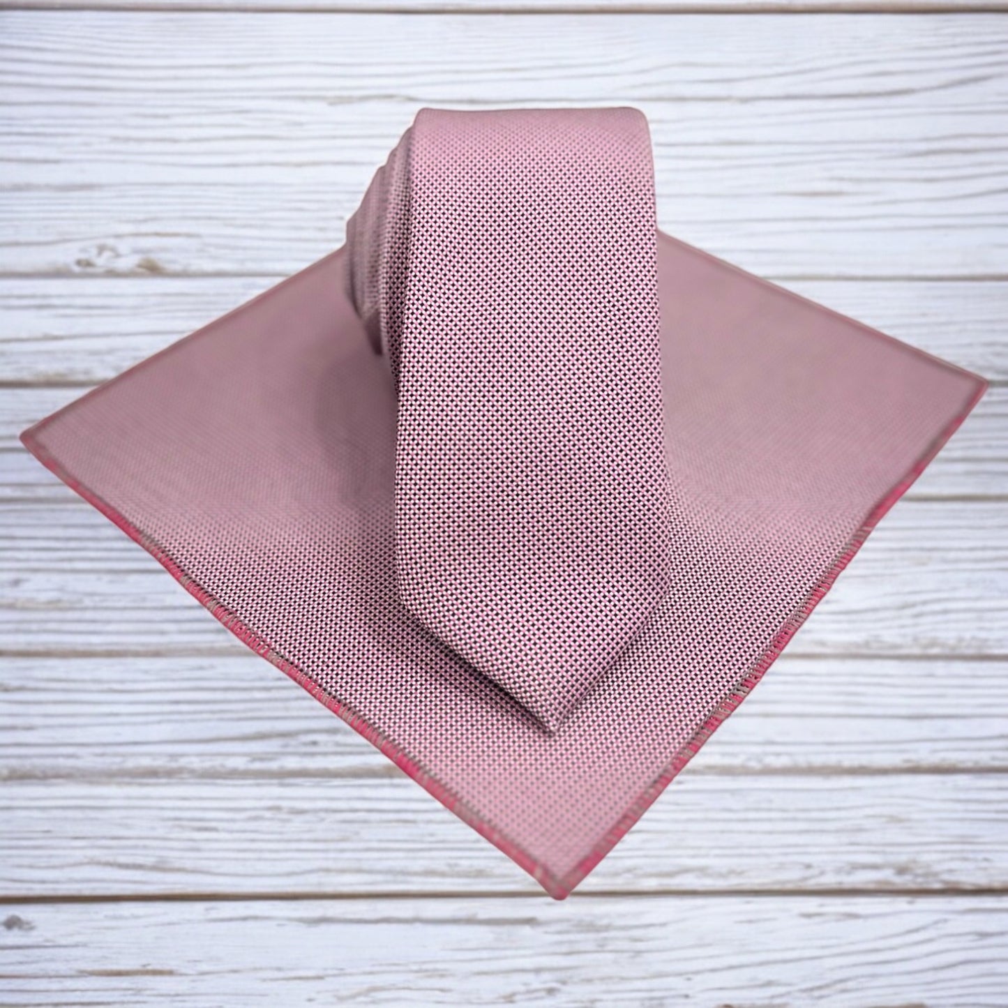 Light and Dark Reddish Pink - Istanbul Fashion Slim Tie, Textured Fabric