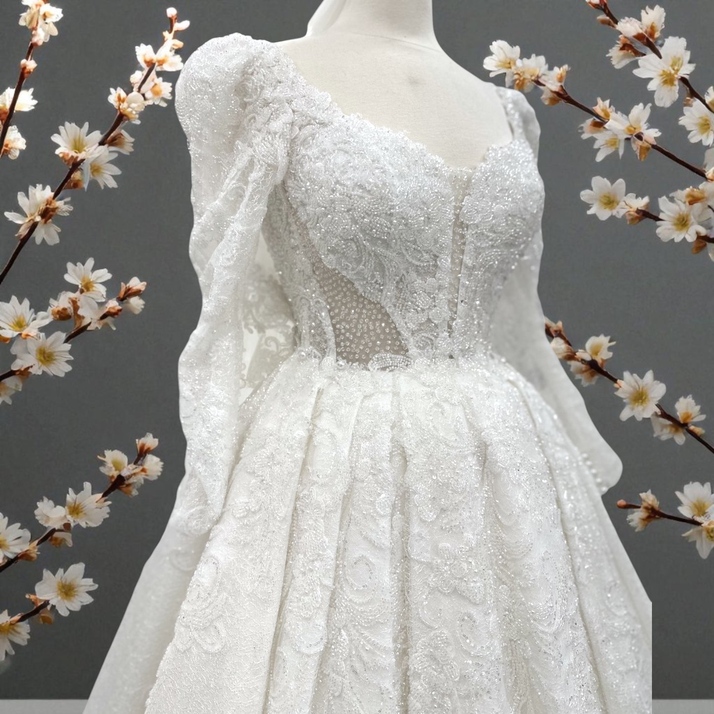 Fabulous  Ball Gown Style - Wedding Gown - Creamy White - Detailed with Swarovski Beading
