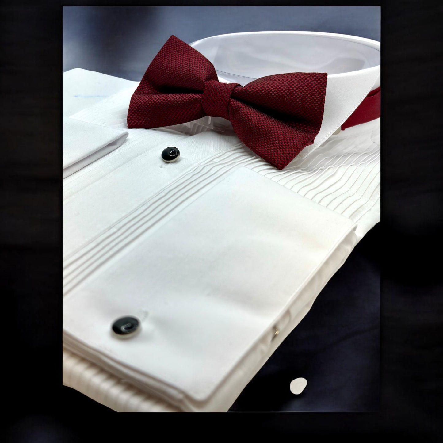 Burgundy  Tie with Adjustable Strap-Reversible Model Silky and Textured Fabric