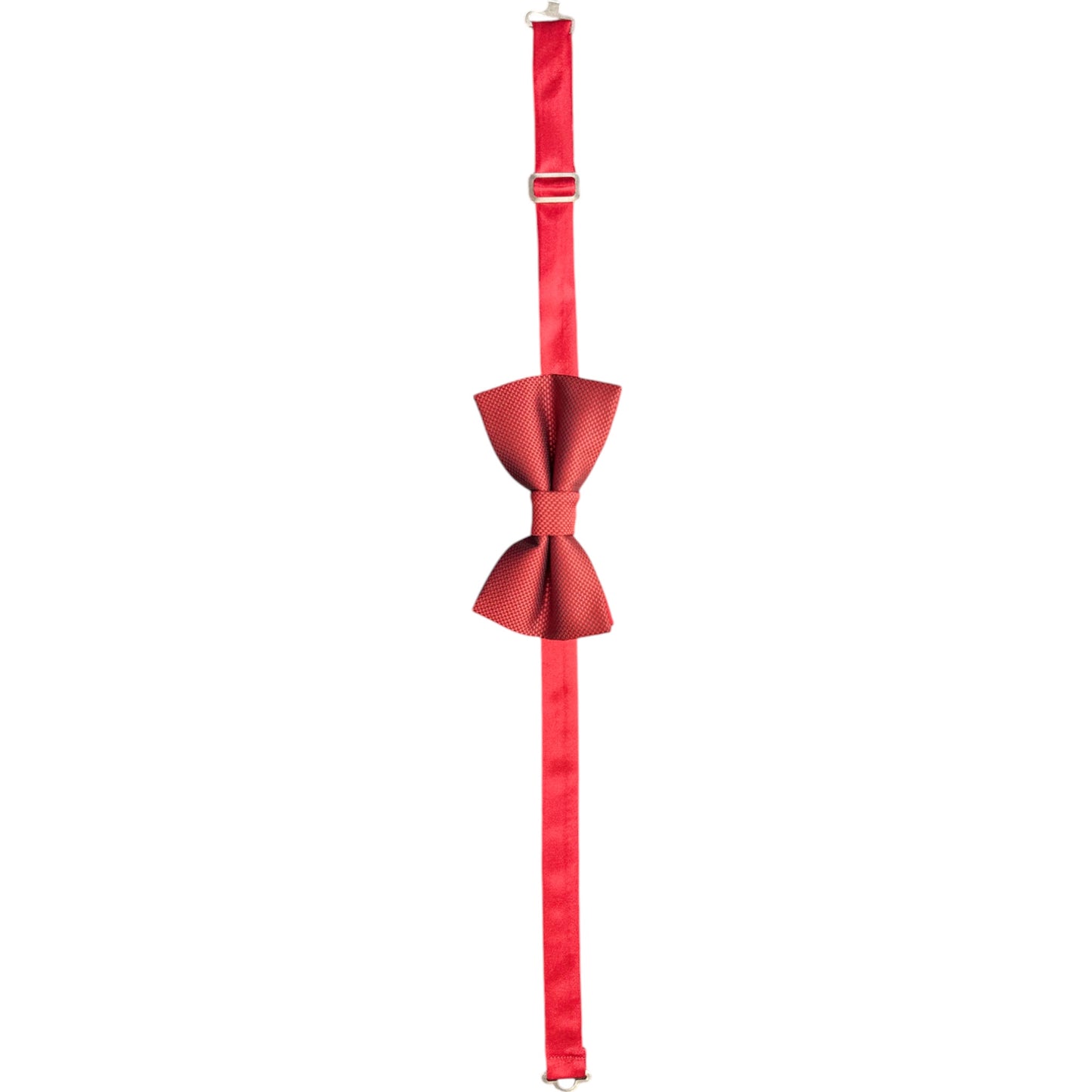 Hot Red Tie with Adjustable Strap - Reversible