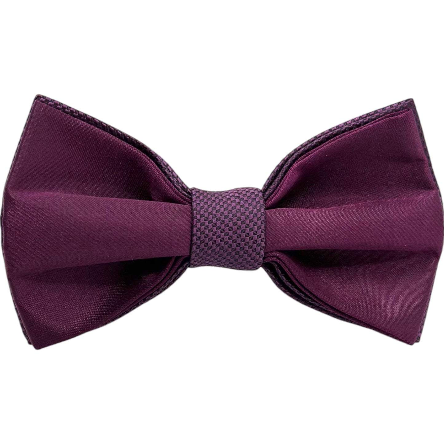 Plum Satin Tie with Adjustable Strap - Reversible