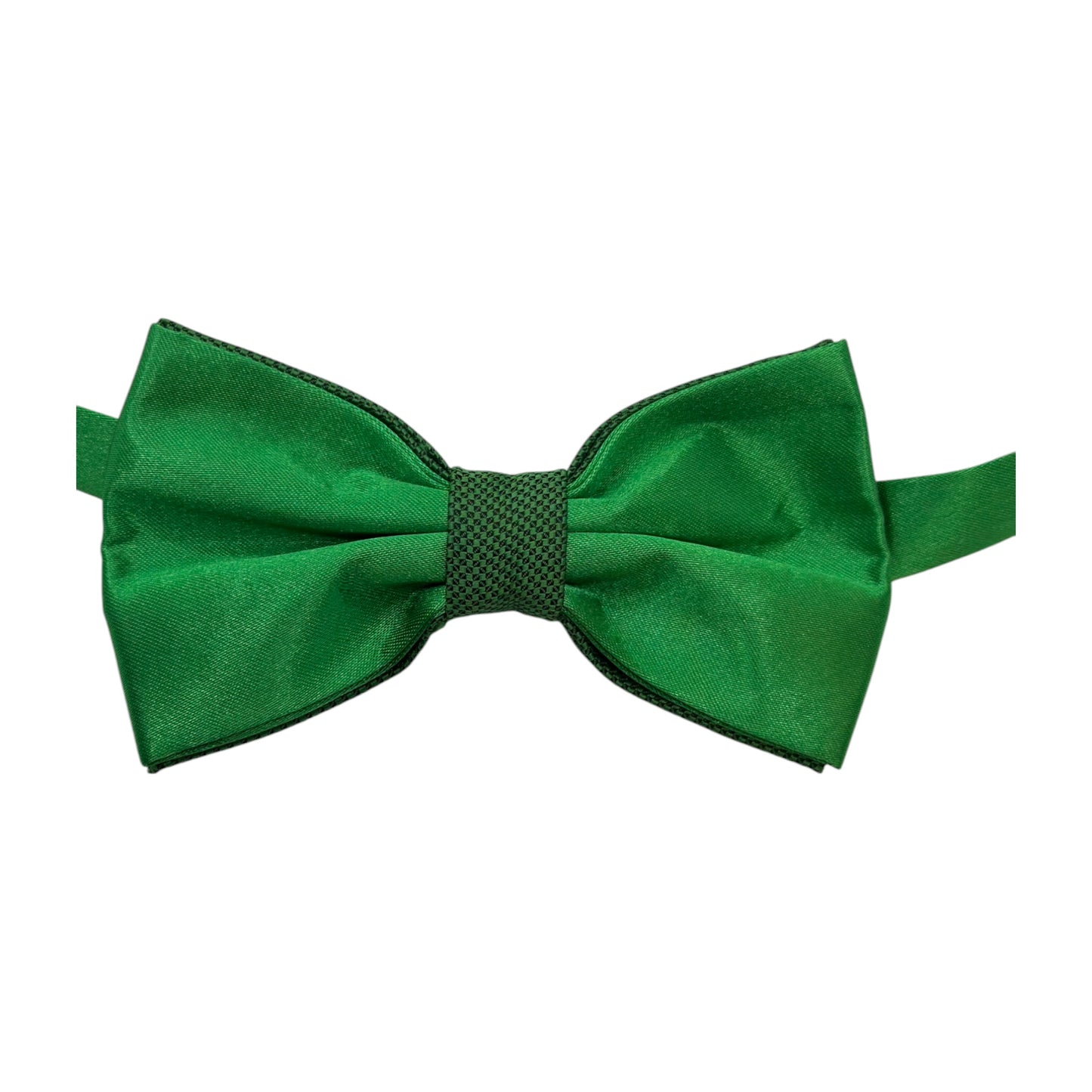 Bright Green Bow Tie with Adjustable Strap-Reversible Silky and Texture
