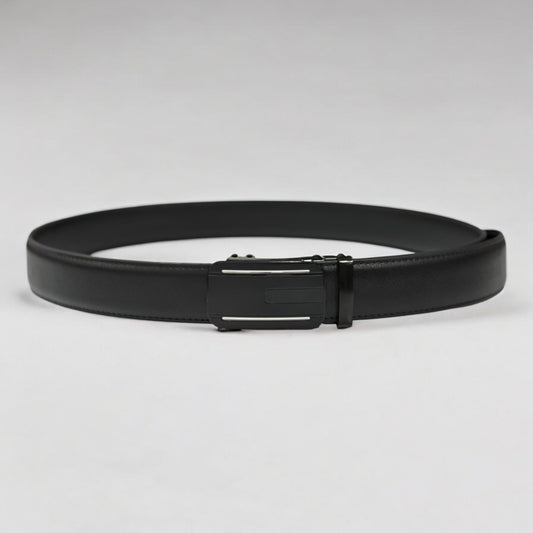 Matte Black Leather with Black Buckle - 3