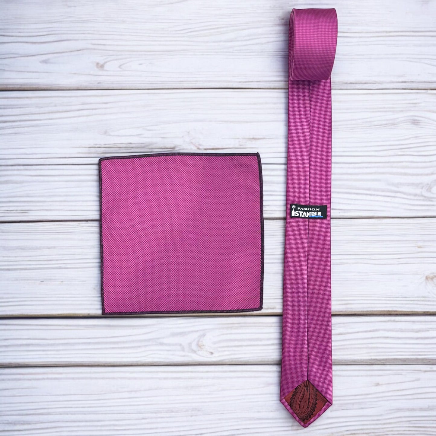 Hot Pink and Purple Combination  Istanbul Fashion Slim Tie, Textured Fabric