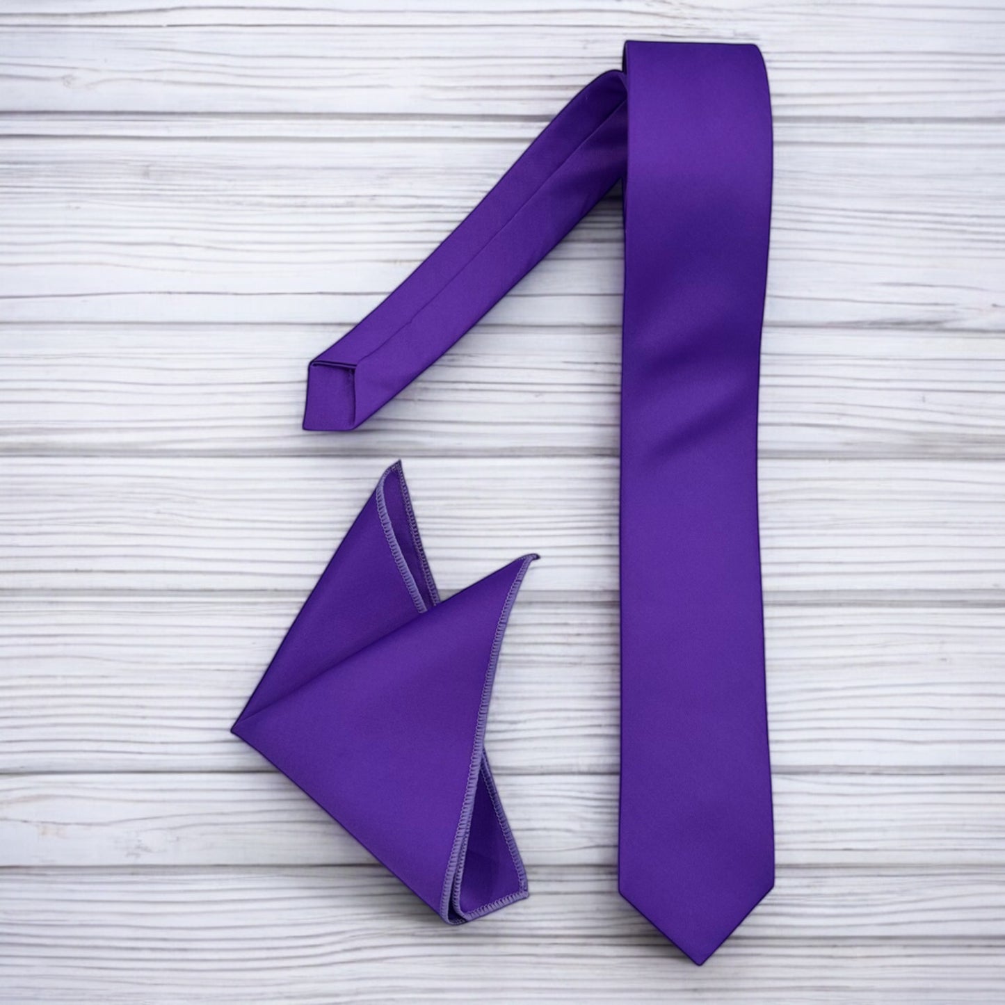 Bright Purple - Istanbul Fashion Slim Tie, Plain Satin